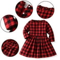 thumbnail image 4 of Esaierr Newborn Kids Christmas Outfit Boys Red Black Plaid Cotton Shirt + Gentlemans Bib Pants Girls Plaid Dress + Leggings 3ps Fall Winter Set, 4 of 9