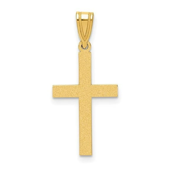 14K Yellow Gold Sandblasted Cross Pendant