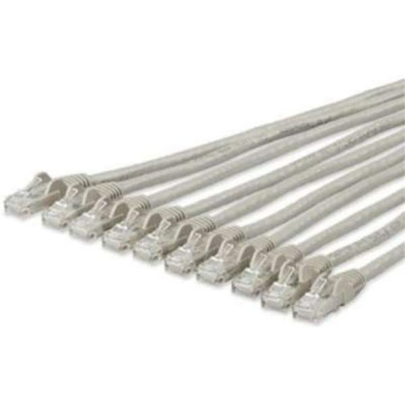 15 ft. 24A Cat6 Patch Cable with Snagless RJ45 Connectors, Gray - Pack of 10