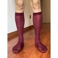 thumbnail image 4 of Spencer Mens Silk Work Socks 2 Pack, Breathable Ultra Thin Nylon Dress Socks Over the Calf for Causal Business, Red, 4 of 9
