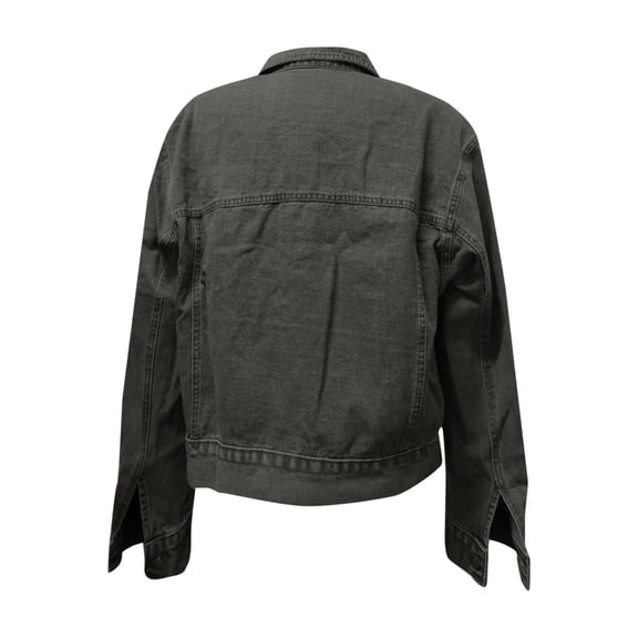 Vedolay Womens Jackets Women's Rhinestone Fringed Jean Jacket Long Sleeve Denim Jacket Coat,Black S