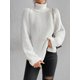 thumbnail image 3 of Suéter holgado de cuello alto de invierno para mujer, jersey elegante con mangas caídas y abertura lateral, jerséis elegantes estilo Harajuku vintage, tops de punto de gran tamaño, 3 of 5