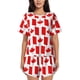 thumbnail image 1 of Fotbe Canada Conjunto de Pijama Estampado para Mujer, 2 Piezas, Ropa de Dormir con Camiseta de Manga Corta y Shorts Suaves-Small, 1 of 6