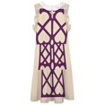 thumbnail image 4 of Heart Pattern on Purple Panel Women's Fashion Casual Dress Summer Stand Up Collar Ruffles Sleeve Dress Elegant Dresses, 4 of 4