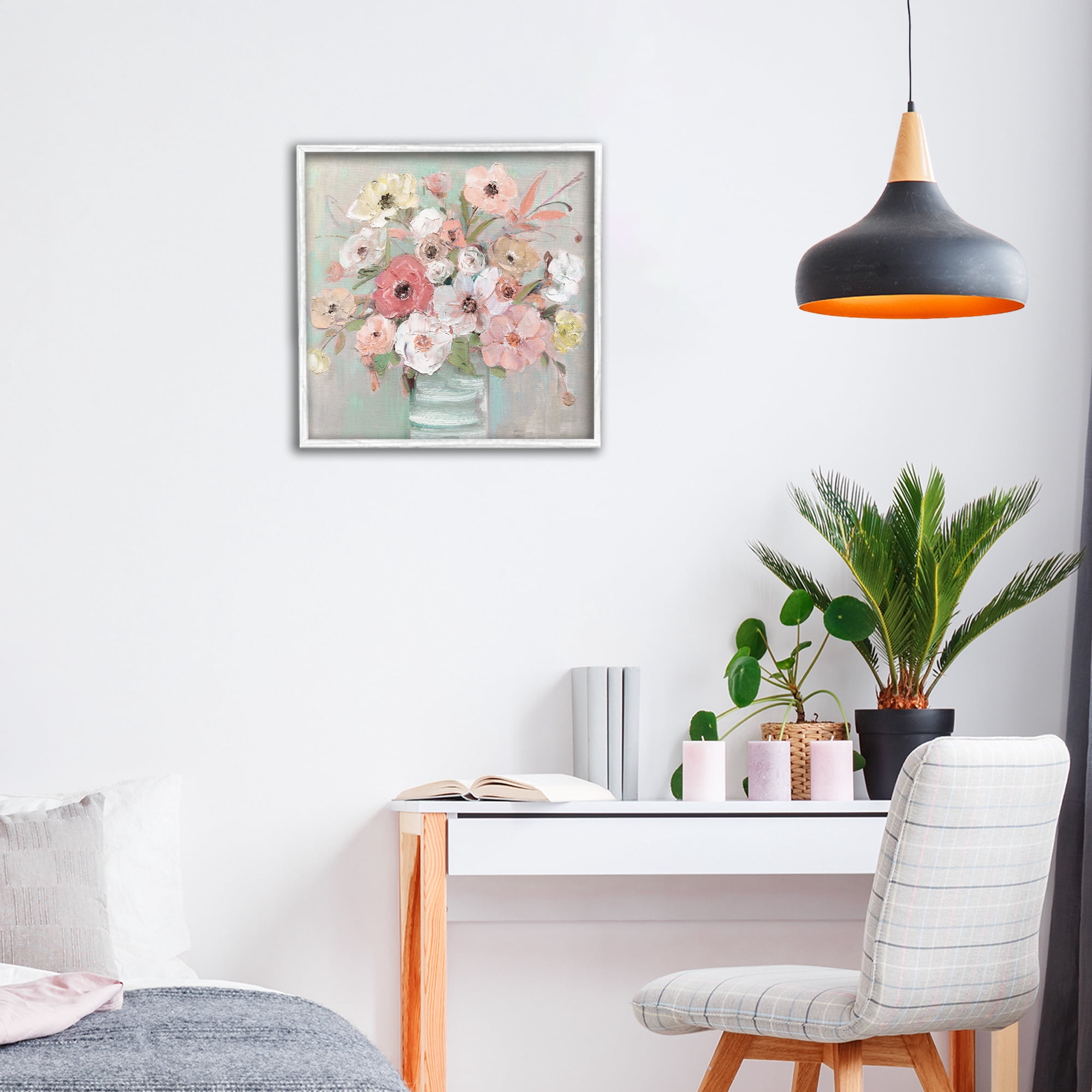 Stupell Industries Pastel Garden Peony Bouquet White Framed Giclee Art, design by Sally Swatland
