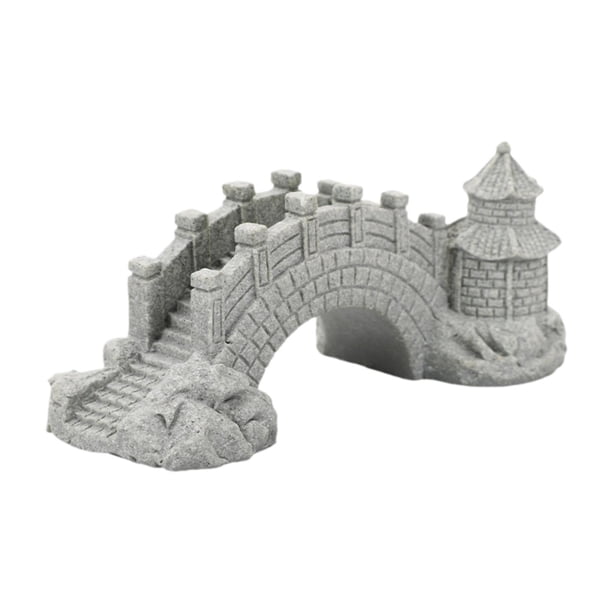 Figura de puente de piedra, maceta decorativa, accesorio de fotografía, adorno de terrario retro Estilo C