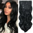 thumbnail image 2 of HAIRRO 4PCS Clip- in Synthetic Hair Extensions Long Wavy Thick Hairpieces Double Weft Natural Hair Extensions -22 Inch, 2 of 10