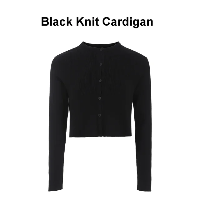 AP nuevo 2025, otoño, vestido vaquero sin mangas para mujer, cárdigan tejido negro, estilo de moda