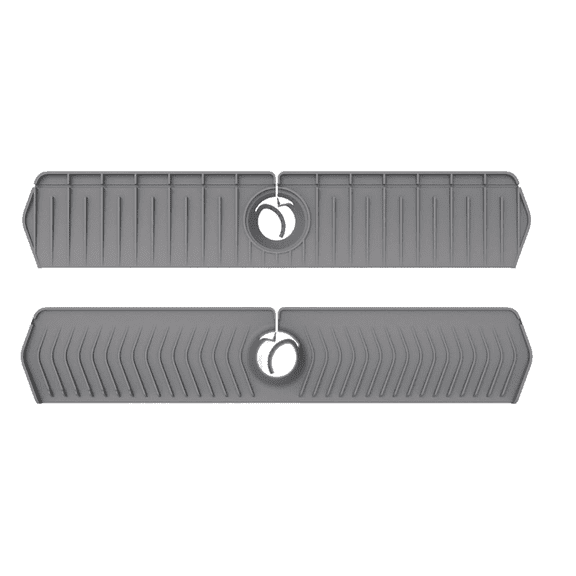 Kitchen Sink Faucet Mat, 2026 New Foldable Faucet Mat for Kitchen Sink, 30in Silicone Faucet Guard & Draining Mat Keep Countertops Dry Splash Guard (Gray, 30in)