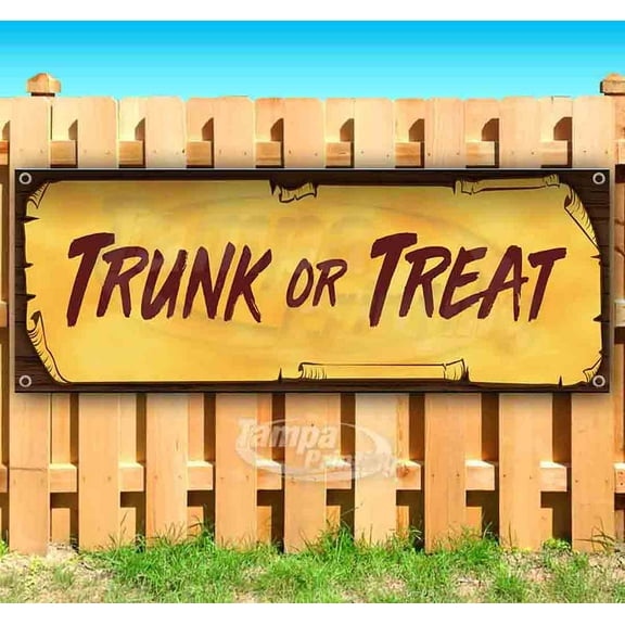 Trunk Or Treat 13 oz Vinyl Banner With Metal Grommets