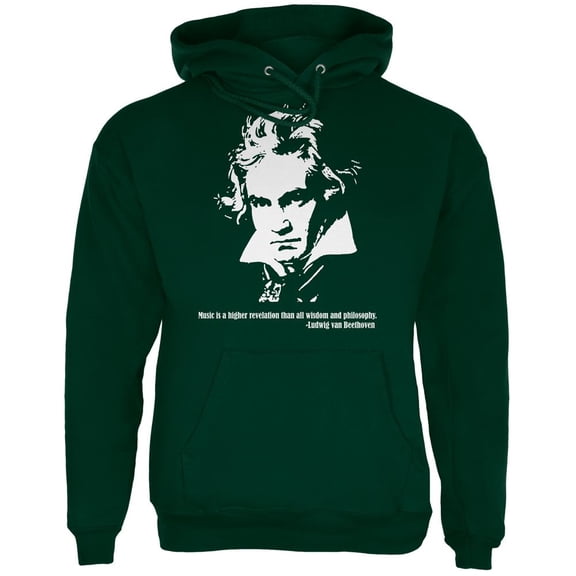 Beethoven Mens Hoodie Forest Green X-LG
