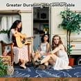 thumbnail image 2 of SIXHOME Outdoor Rug Carpet 5'x8' Waterproof Reversible Patio Rug Portable Tropical Indoor Outdoor Rug Plastic Straw Rug for RV Camping Garden Picnic Deck Backyard Modern Porch Decor Blue and Gray, 2 of 6