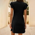 thumbnail image 3 of WILLBEST Vestido De Verano Para Mujer, Vestido De Playa Informal De Verano Para Mujer, Vestido Mini Holgado Con Escote En V Profundo Y Mangas Con Volantes Para Un Estilo Relajado, 3 of 3