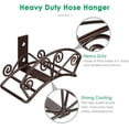 thumbnail image 3 of WZW Garden Hose Holder Heavy Duty Water Hose Holder Solid Metal Hose Hanger Wall Mount Decorative Durable Garden Hose Storage Hose Reel Hose Organizer for Outside Yard, Black, 3 of 7