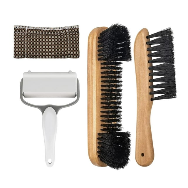 koolsoo Pool Table Brush Cleaner, Billiard Table Cleaning Tool, Snooker Table Rail Brush Brown 4PCS