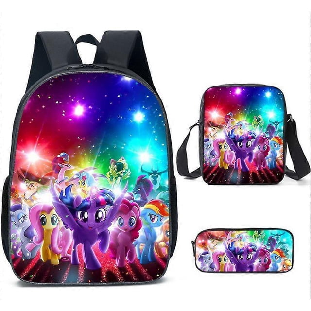 17-inch student backpack set 3D digital printing backpack three-piece set