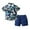 Blue, variant on EnJoCho 3 6 Boy Fall Clothes Children's Clothing Summer Boys Suit Short Sleeve Floral Shirt Shorts Suit Children Boy Holiday Party Outfits 5-6 Years