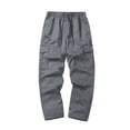 thumbnail image 6 of Resicozy Cargo Sweatpants for Men Casual Athletic Drawstring Waist Jogging Sweatpant with Pockets Home Party Gray L, 6 of 6