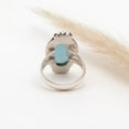 thumbnail image 3 of Natural Chalcedony Gemstone Ring for Women – Vintage Oxidized Silver Handmade Jewelry, Healing Crystal Boho Statement Ring Size US 10.5, 3 of 6