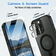 thumbnail image 6 of CASEFIV for iPhone 16 Pro Max Case,Compatible with MagSafe,with Magnetic Invisible StandShockproof Slim Translucent Case with 2 Screen Protector + 2 Lens Protector,Black, 6 of 8