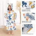 thumbnail image 3 of FORMRS Wearable Blanket Hoodie with Sleeves for Kids Cozy Flannel Sweatshirt, Tropical Jungle Vibes, 3 of 7
