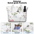thumbnail image 2 of Tote Bag for Women - White Christmas Snowman Pattern Shoulder Bag - Large Utility Work Duffle Bag with Zipper Handbag for Travel, Work, Sprots, 2 of 5