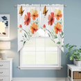thumbnail image 6 of Swag Valance Curtains for Windows, Orange Red Flowers Light Filtering Kitchen Curtains with Rod Pocket, Watercolor Rustic Pastoral Botanical Window Treatment Valances for Living Room, 36x36 - 2 PCS, 6 of 9