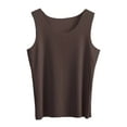 thumbnail image 2 of wcjm Coffee Women's Ice Tank Tops Summer Camisole No Bra Loose Fit Wide Strap Under Shirt Workout Tanks, 2 of 9
