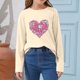 thumbnail image 1 of Blusas y camisas de manga larga con cuello redondo CUHK Top estampado de cuello redondo para primavera y verano Jersey informal Camisa básica de manga larga para niños y niñas Blusa de poliéster para, 1 of 6