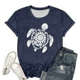 thumbnail image 4 of LUOGENLI T-shirts pour Femme pour Femmes T-shirts Décontractés pour Femmes avec Imprimé de Tortues de Mer Col Rond Manches Courtes T-Shirt Haut T-shirts pour Femmes T-Shirt Graphique Saint-Patrick Bleu Marine TG, 4 of 4