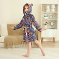 thumbnail image 2 of FORMRS Niños Bathrobe Unisex Hooded Robe Soft Plush Pajamas Sleepwear, Size 7-9T, Blue Abstract Eagle, 2 of 7