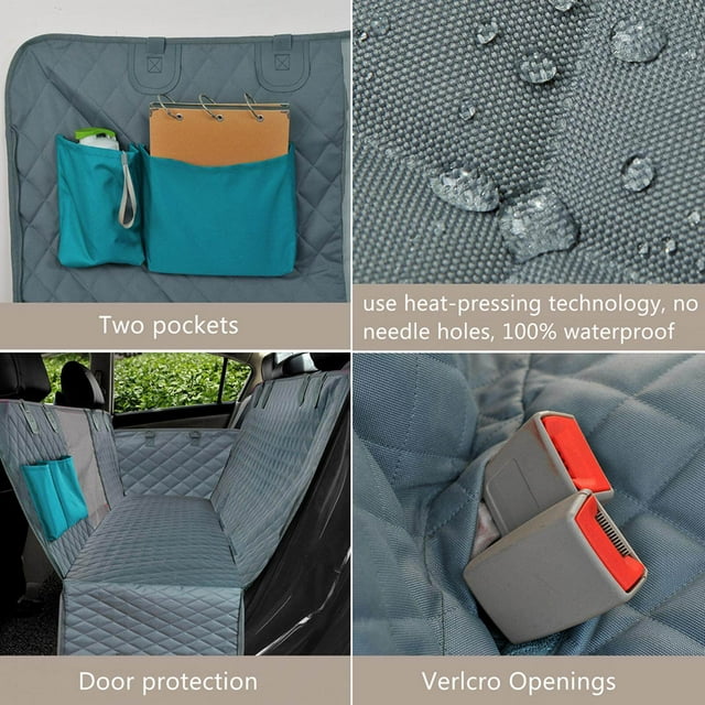 tredstone Dog Car Seat Cover Backseat Protector with Zip Flap Hammock Carrier Gray