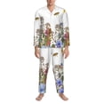 thumbnail image 3 of Sikiie Herbs and Wildflowers Mens Pajama Set, Soft Warm Long Sleeve Sleepwear, Cozy Button-Down Pjs for Men-XX-Large, 3 of 7