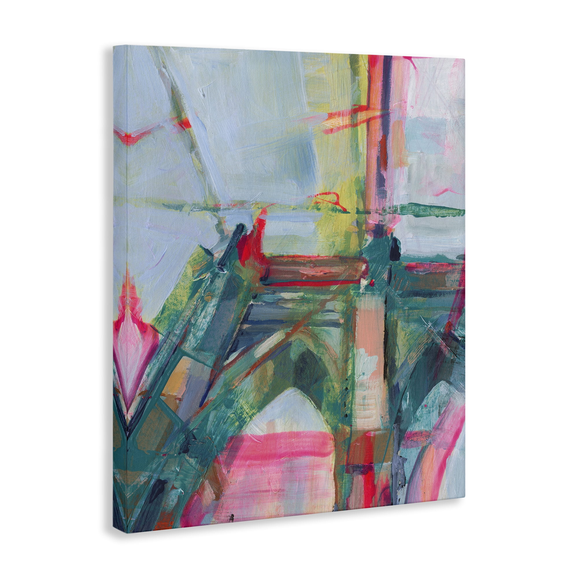 Stupell Industries Looming Bridge Arches Buildings & Architecture Painting Wrapped Canvas Art Print Wall Art, 24 x 30