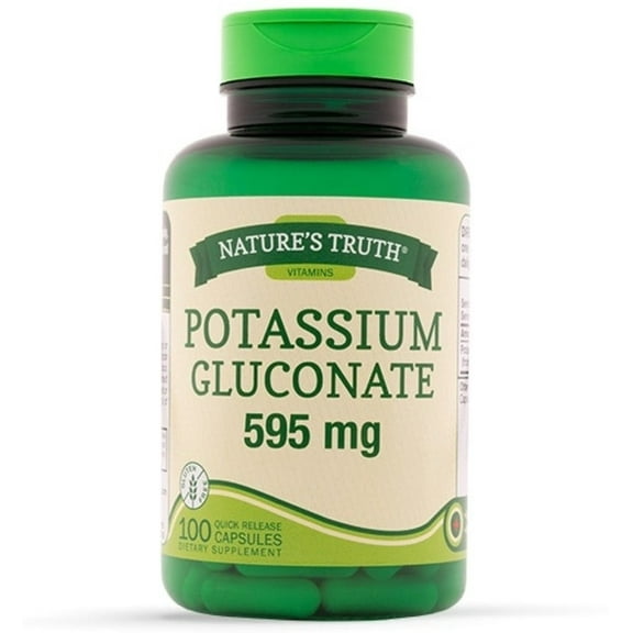 Nature's Truth Potassium Gluconate 595 mg, 100 ea (Pack of 2)