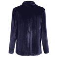 thumbnail image 3 of IBTOM CASTLE Women's Velvet Blazer Jacket Long Sleeve Lapel Open Front Cardigan Coat Casual Office Blazer Jacket Suits with Pockets XXL Purple + Gray, 3 of 8