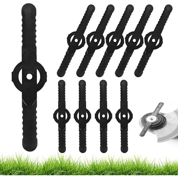 Pack of 60 Plastic Replacement Blades, 14 cm Universal Grass Trimmer Blades, Grass Trimmer Accessories, Plastic Lawn Mower Blades for Garden and Lawn Edger Trimmer