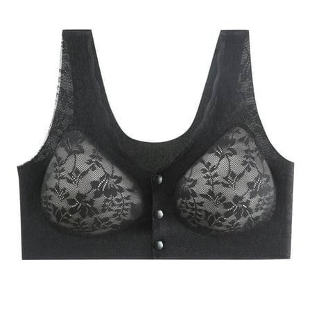 LLYWEY Bras for Women on Sale Bra Senior Ladies Lace Bra Style-1175 Women s Plus Multiway Bra Feature Adult Female Cotton Sports Bras Black 44B