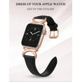thumbnail image 3 of TOYOUTHS Leather Band Compatible with Apple Watch Bands 41mm 40mm 38mm 44mm 45mm 42mm 49mm Women, Slim Dressy Leather Strap with C-Shape Metal Buckle for iWatch Series 9/8/7/6/5/4/3/2/1/SE/Ultra 2, 3 of 7