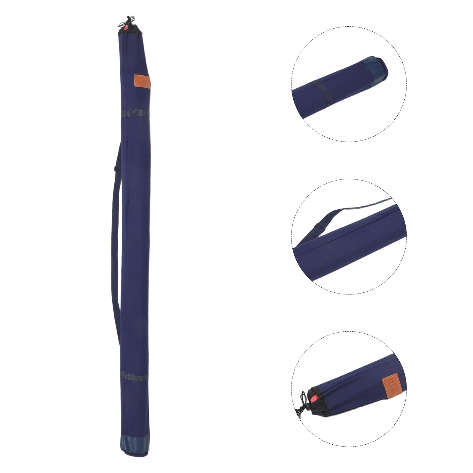 FENGGUIQU Durable Canvas Fishing Rod Carrier Dark Blue for Outdoor Use
