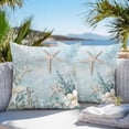 thumbnail image 4 of Ocean Starfish Anchor Outdoor Pillow Covers Pack of 2 Retro Coral Flower Blue Theme Waterproof Throw Pillow Covers Decorative Cushion Cases for Patio Garden Tent Balcony Couch 20x20 inch, 4 of 8