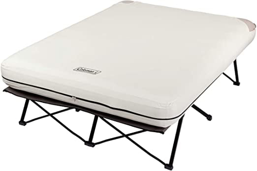 Coleman Twin Airbed Folding Cot with Side Table and 4D Battery Pump 