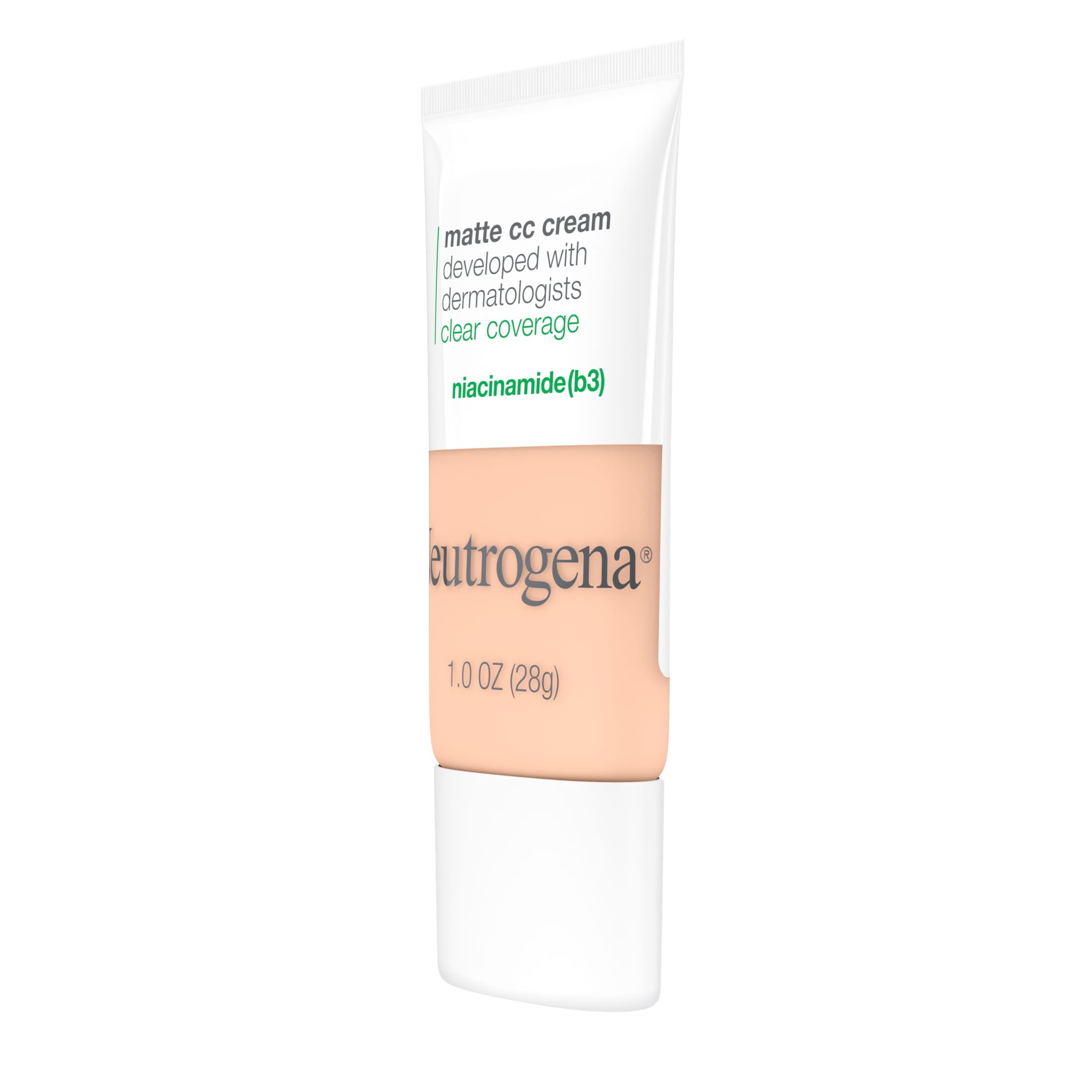(2 pack) Neutrogena Clear Coverage Flawless Matte CC Cream, Shell, 1 oz