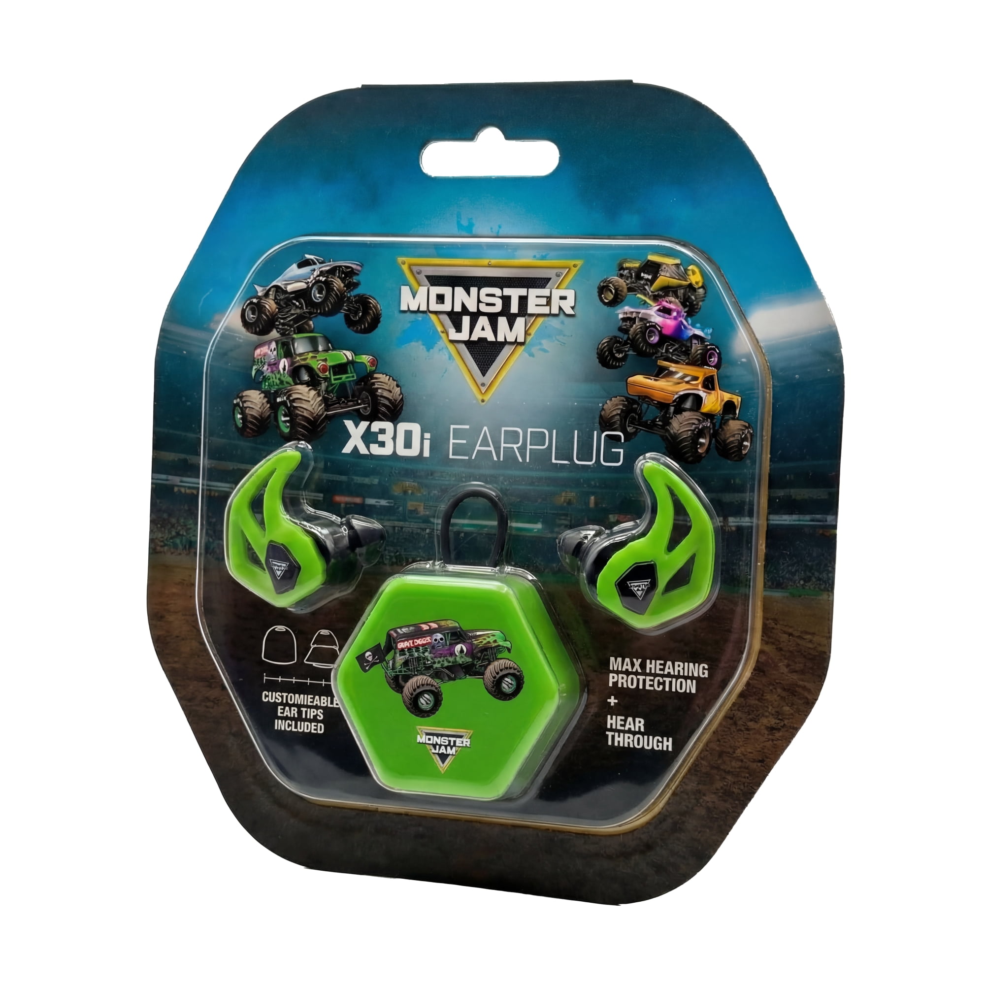 Axil Monster Jam X30i Grave Digger Kids Hearing Protection with Carrying Case and Hear-Through Mode