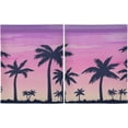 thumbnail image 2 of Coolnut Palm Tree Kitchen Curtains UV Protected Tier Curtains 2 Panels Kitchen Tiers Half Window Curtains for Guest Room Bathroom Laundry Room Basement, 36 x 27 Inch Home Decor, 2 of 7
