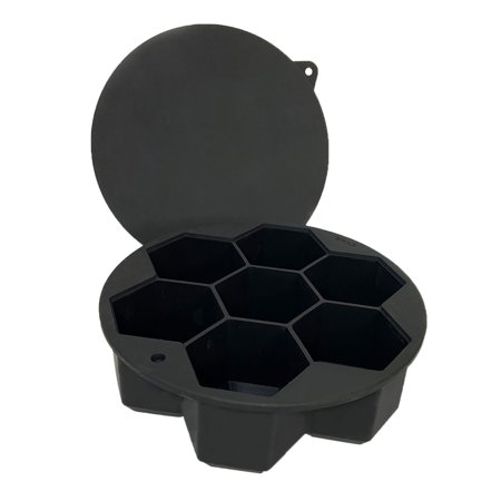

Silicone Ice Cube Stencils 6 Grids with Lids Reusable BPA-Free for Family Party for Cocktails Juice Water & Other Drinks Ice Cube Tray Easy Ice Release and Flexible Leak Proof Stackable Black