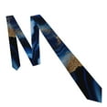 thumbnail image 6 of Zufioo Navy Blue Marble Print Men's Silk Tie, Business Suit Tie - Anti-floating Buckle Design, Clothing Accessories Suitable for Business, Daily Life, Banquets, 6 of 7