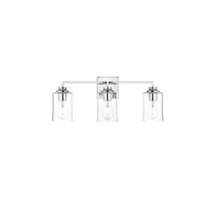 Living District Ronnie 3 Light Chrome And Clear Bath Sconce