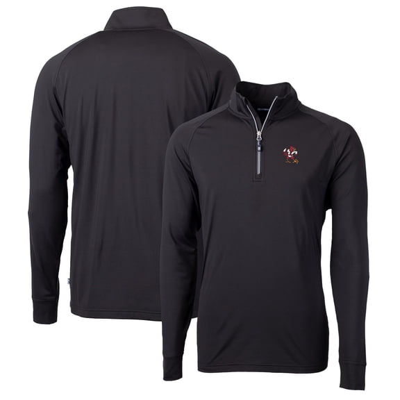 Men's Cutter & Buck Black Louisville Cardinals Adapt Eco Knit Stretch Recycled Quarter-Zip Pullover Top