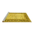 thumbnail image 2 of Ahgly Company Machine Washable Indoor Round Abstract Yellow Modern Area Rugs, 6' Round, 2 of 4